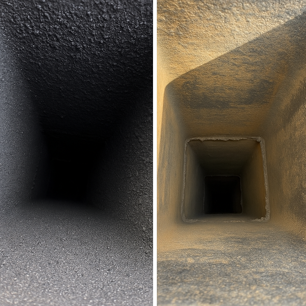 chimney sweep - before & after